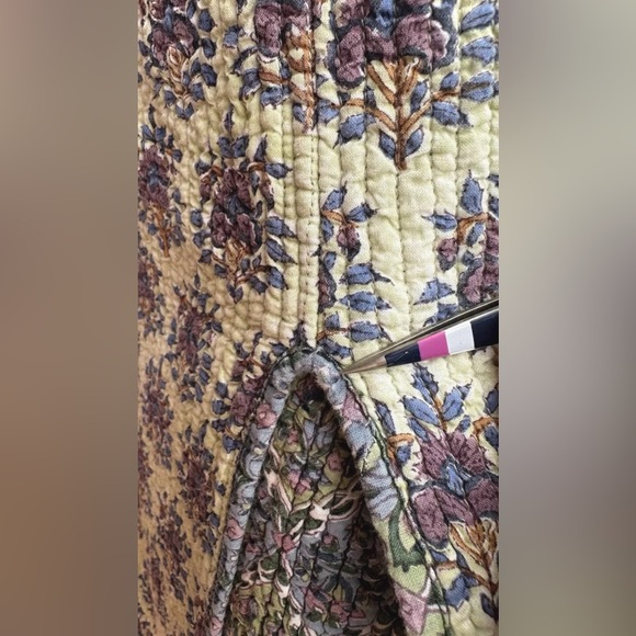 🪷 Long Vest Quilted Cotton Block Print Reversible Waistcoat / Anokhi Adini Phool - Picture 6 of 11